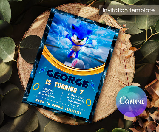 Sonic the Hedgehog customizable invitation template | Share or Print | ZM329