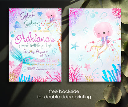 The Little Mermaid Ariel customizable invitation template | Share or Print | girl | GL130