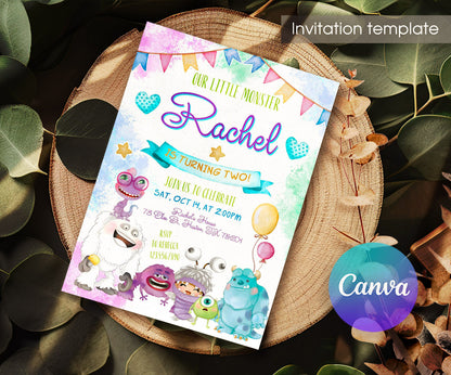 Monsters, Inc. customizable invitation template | Share or Print | LS723