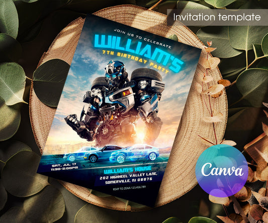 Transformers Rescue Bots customizable invitation template | Share or Print | boy | PY925