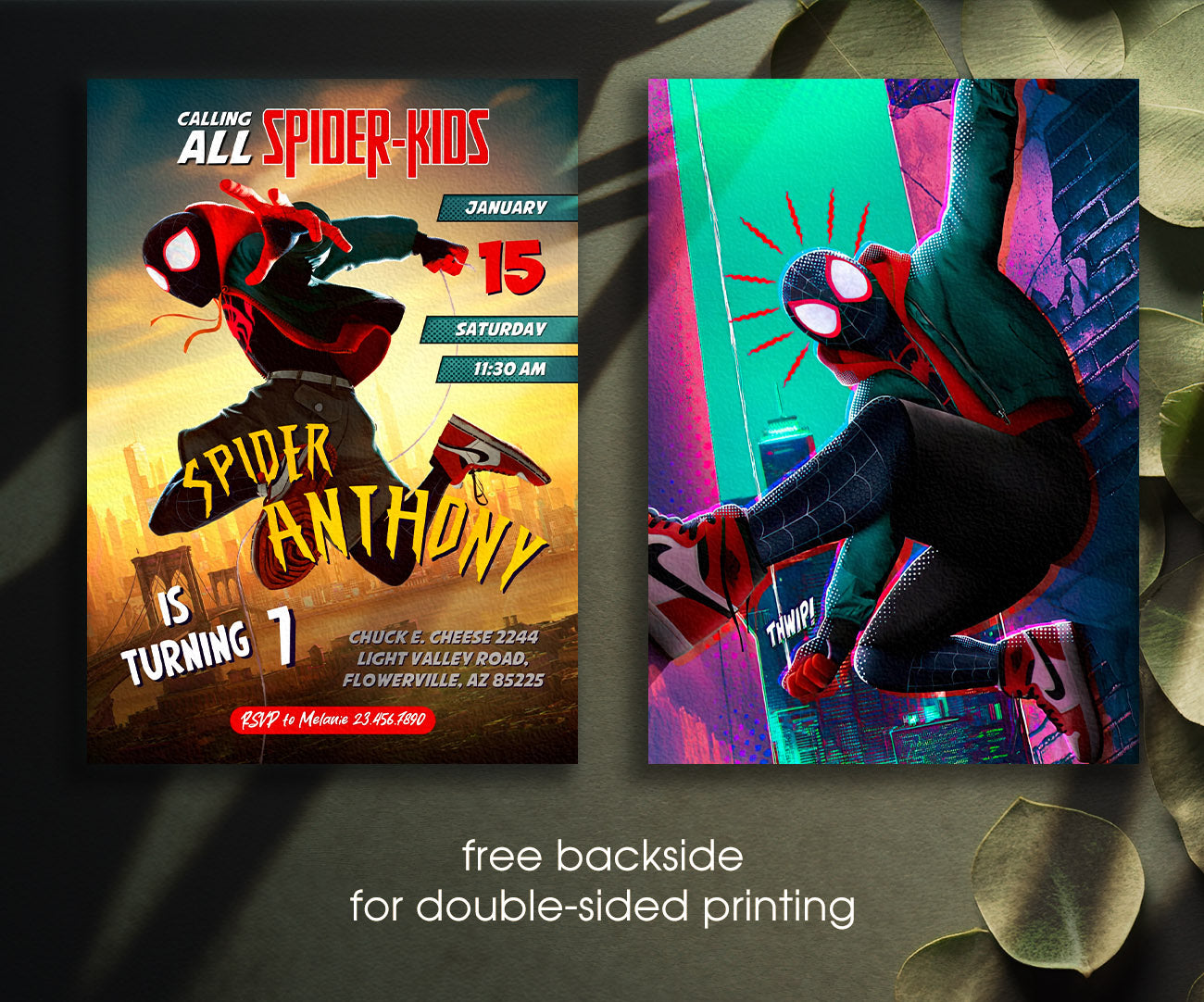Spider Man Across the Spider-Verse customizable invitation template | Share or Print | boy | FM589