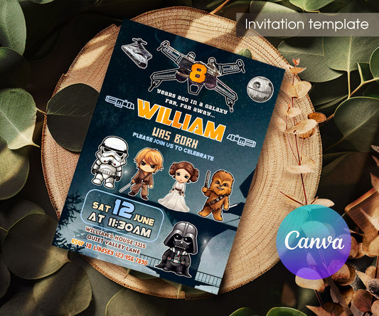 Star Wars Darth Vader customizable invitation template | Share or Print | boy | JJ428