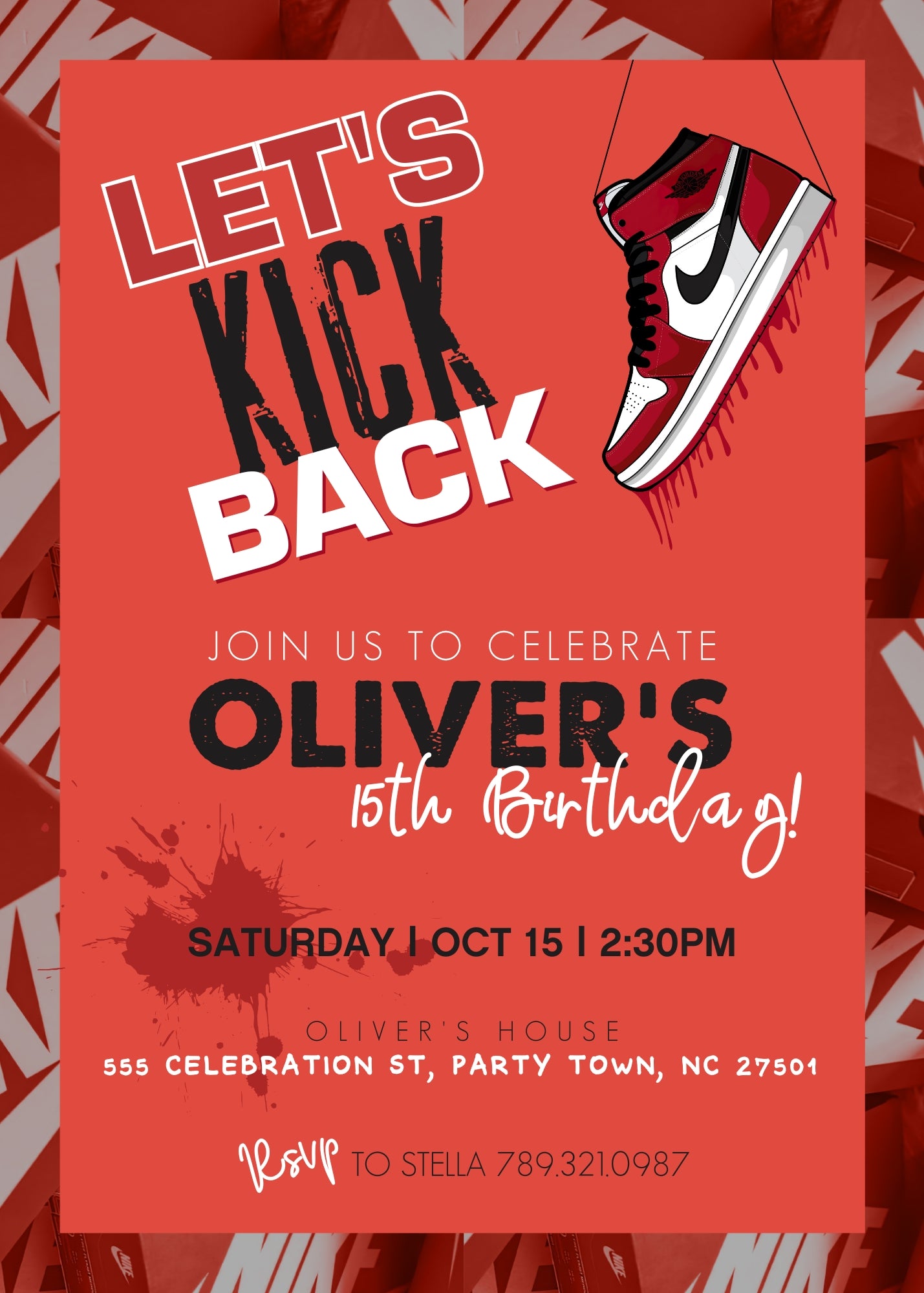 Sneaker Ball Air Jordan Nike customizable invitation template | Share or Print | CQ141