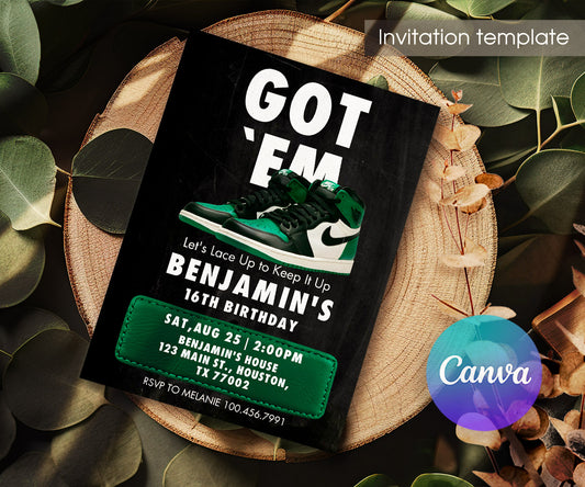 Sneaker Ball Air Jordan Nike customizable invitation template | Share or Print | MI658