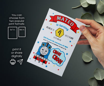 Thomas Train & Friends customizable invitation template | Share or Print | RS688