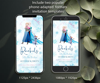 Frozen Elsa customizable invitation template | Share or Print | girl | CA917