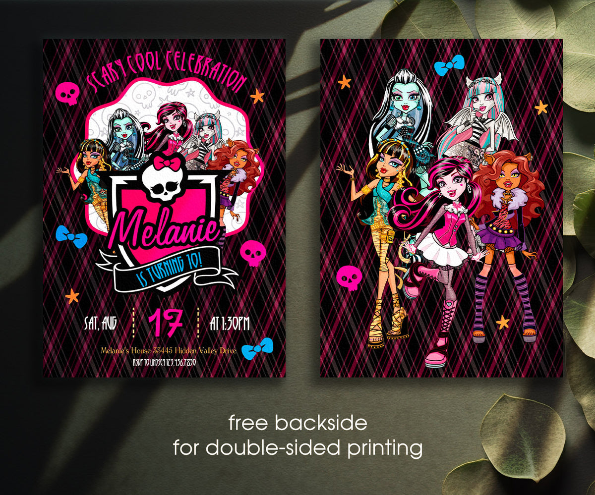 Monster High customizable invitation template | Share or Print | girl | UI954