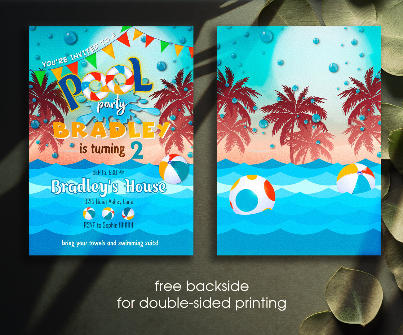 Pool Party customizable invitation template | Share or Print | ZR969