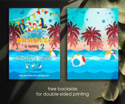 Pool Party customizable invitation template | Share or Print | ZR969