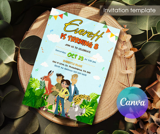 Wild Kratts Creature Hero customizable invitation template | Share or Print | VQ760