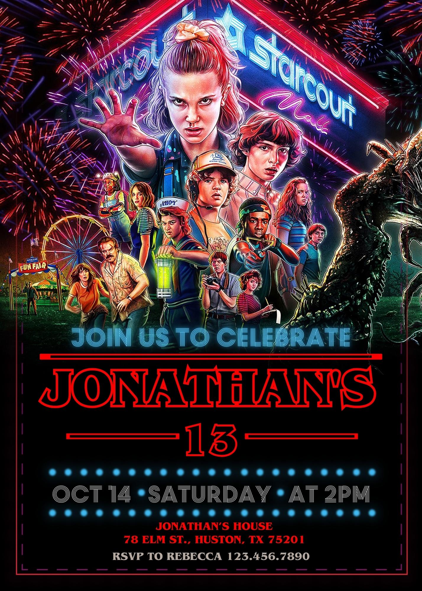 Stranger Things customizable invitation template | Share or Print | LE768