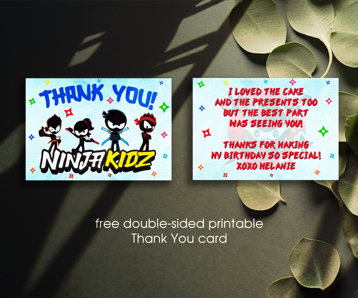 Ninja Kidz TV customizable invitation template | Share or Print | QG796