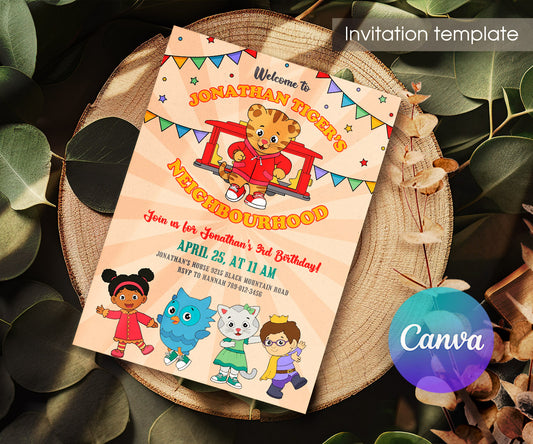 Daniel Tiger's Neighborhood customizable invitation template | Share or Print | UF284