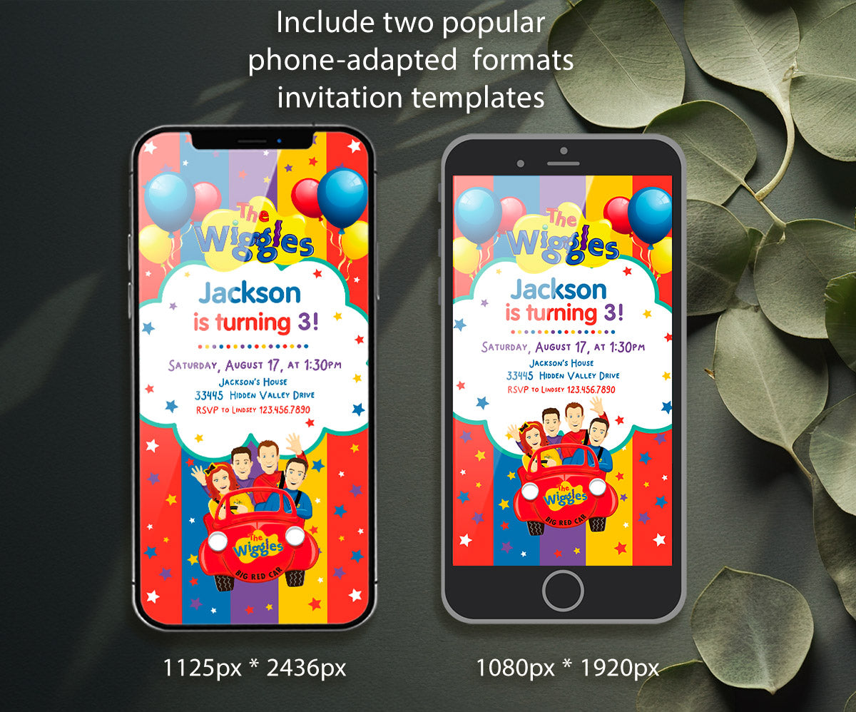 Wiggles One Finger One Thumb customizable invitation template | Share or Print | SV681