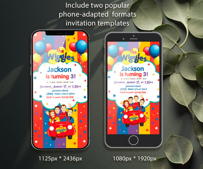 Wiggles One Finger One Thumb customizable invitation template | Share or Print | SV681