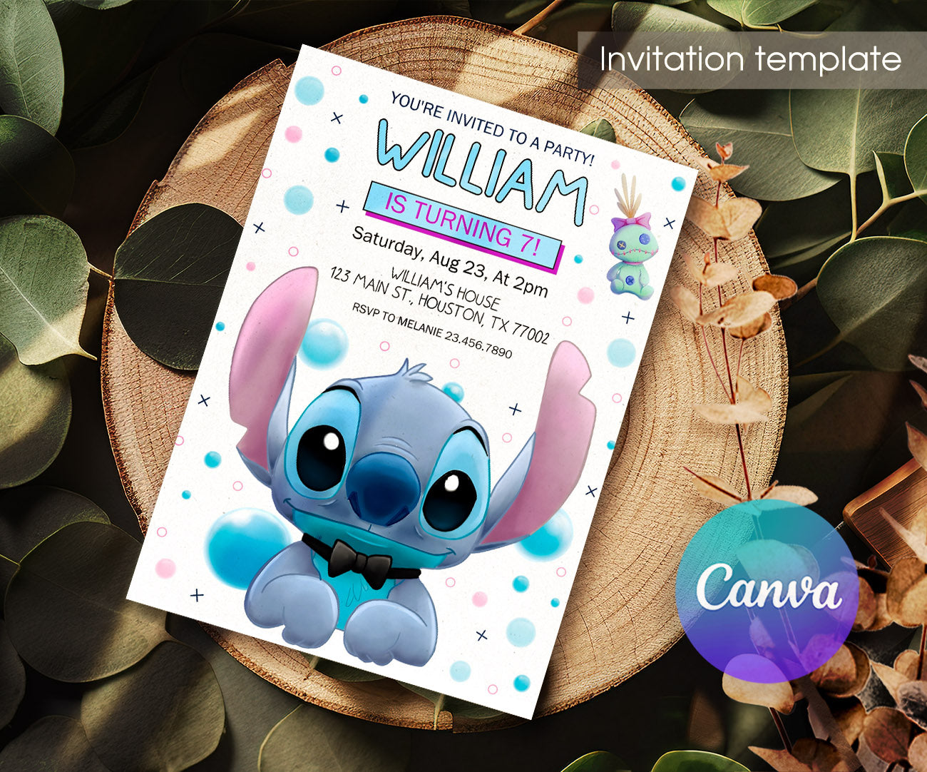 Lilo & Stitch Aloha customizable invitation template | Share or Print | LC615