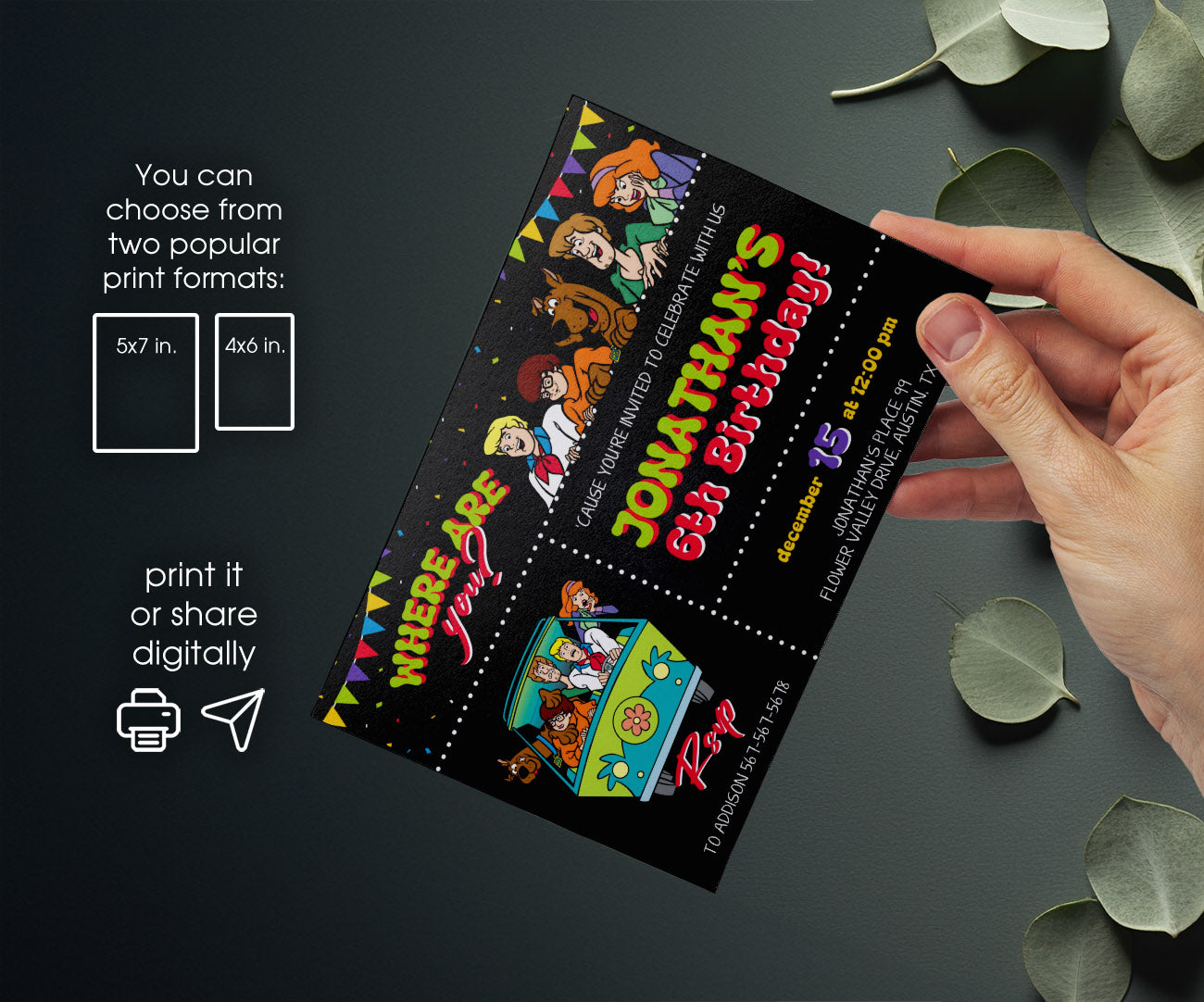 Scooby-Doo customizable invitation template | Share or Print | RY148