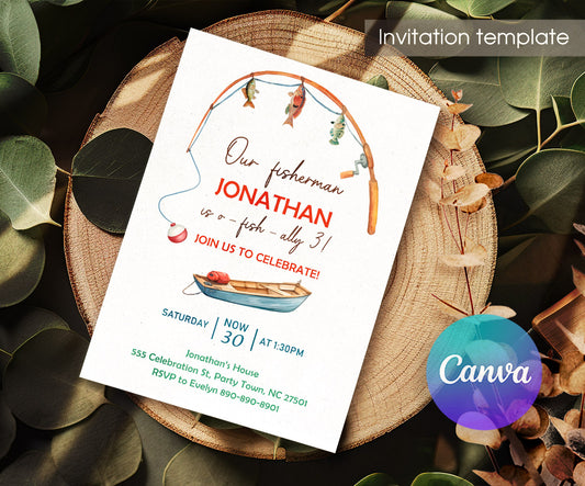 Fishing O-Fish-Ally customizable invitation template | Share or Print | VP580