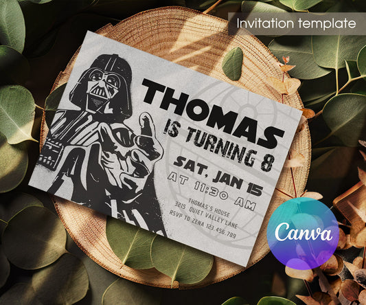Star Wars Darth Vader customizable invitation template | Share or Print | boy | NH029
