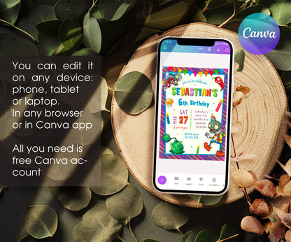 Plants vs Zombies Gamer customizable invitation template | Share or Print | WO137