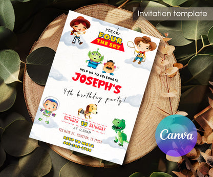 Toy Story Woody customizable invitation template | Share or Print | IB926