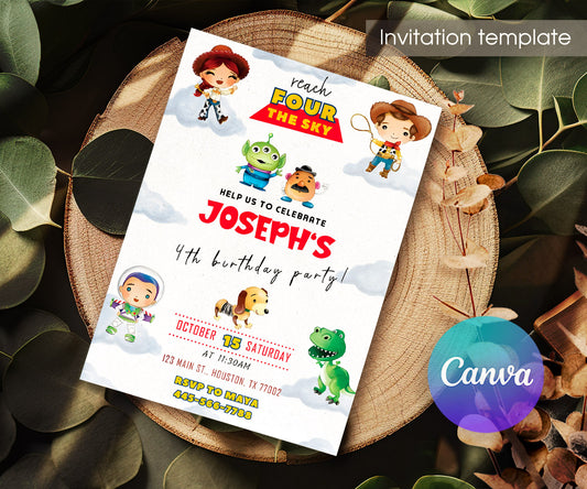 Toy Story Woody customizable invitation template | Share or Print | IB926