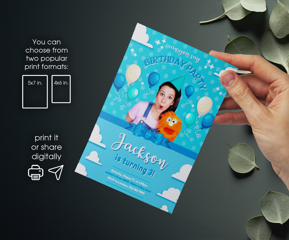 Ms. Rachel customizable invitation template | Share or Print | GF840