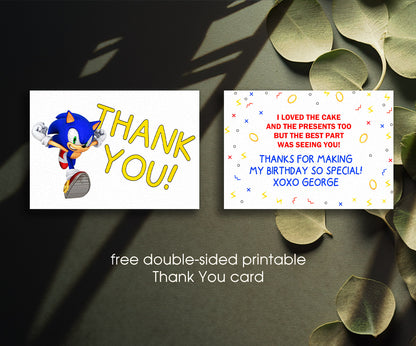 Sonic the Hedgehog customizable invitation template | Share or Print | RH576