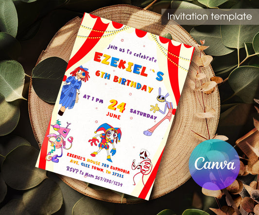 The Amazing Digital Circus customizable invitation template | Share or Print | DH829
