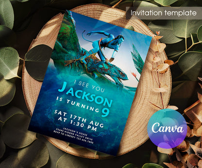 Avatar The Way of Water customizable invitation template | Share or Print | MY926