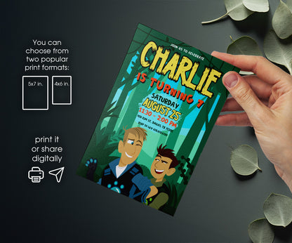 Wild Kratts Creature Hero customizable invitation template | Share or Print | VL178