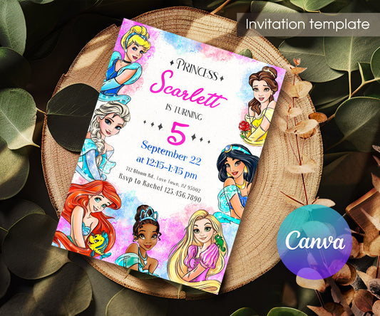 Disney Princess customizable invitation template | Share or Print | girl | IM847