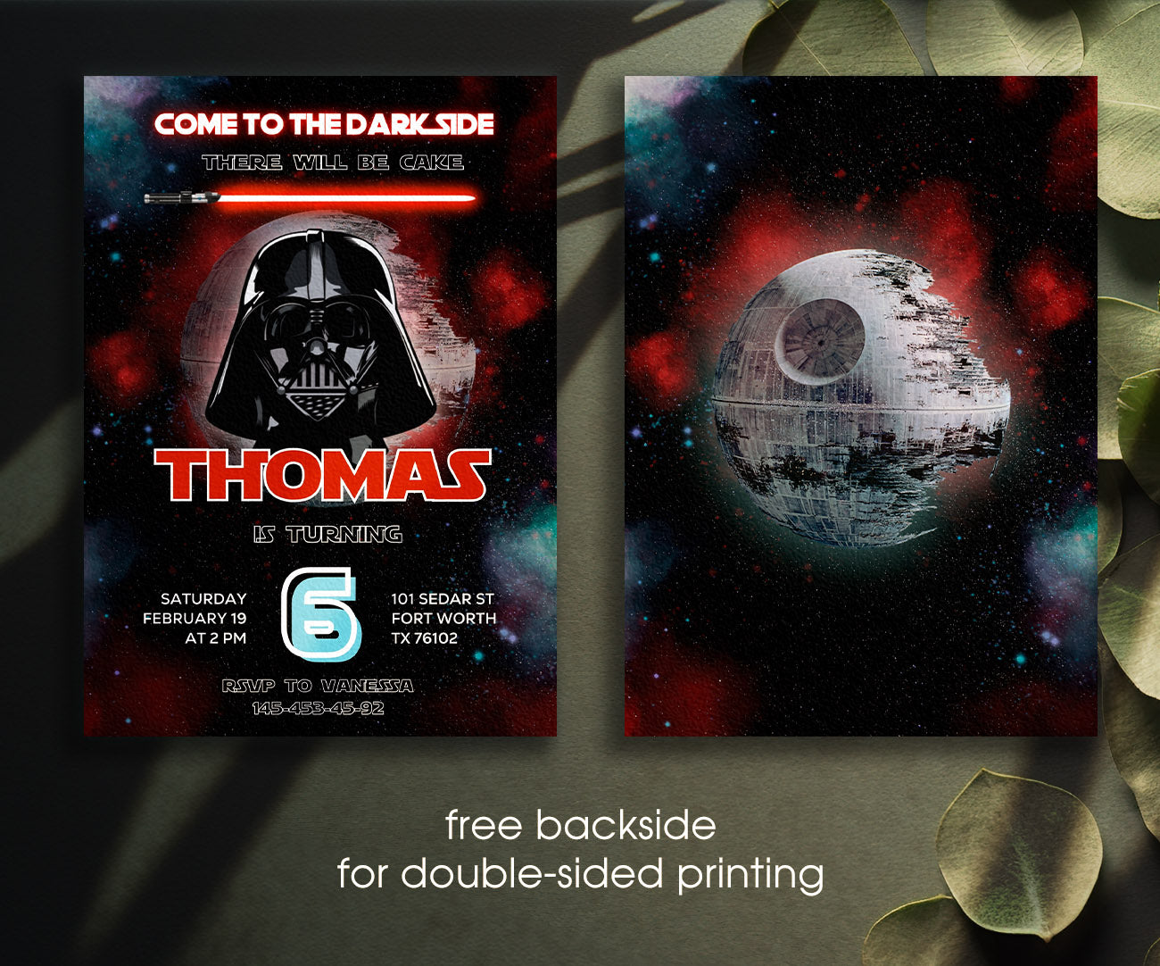 Star Wars Darth Vader customizable invitation template | Share or Print | boy | DI580