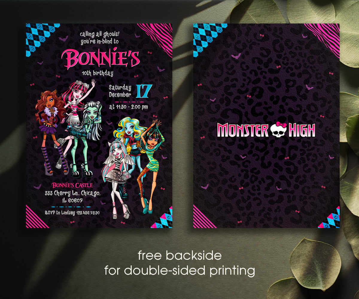 Monster High customizable invitation template | Share or Print | girl | XU971