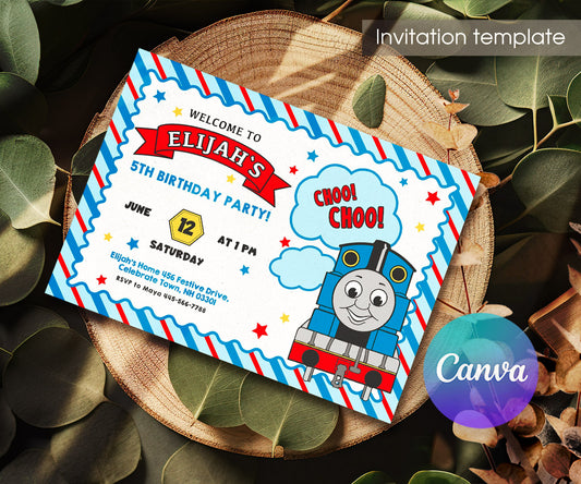 Thomas Train & Friends customizable invitation template | Share or Print | XS331
