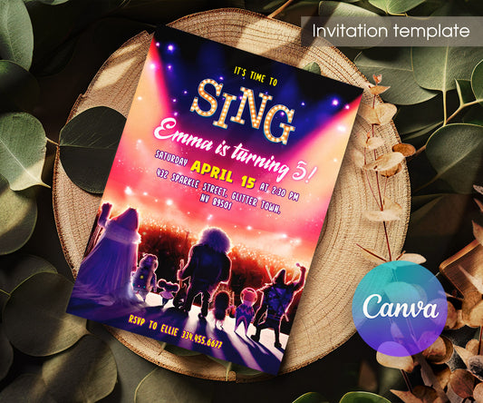 Sing Two Karaoke customizable invitation template | Share or Print | HO790