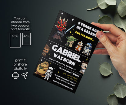 Star Wars Darth Vader customizable invitation template | Share or Print | boy | ZZ435