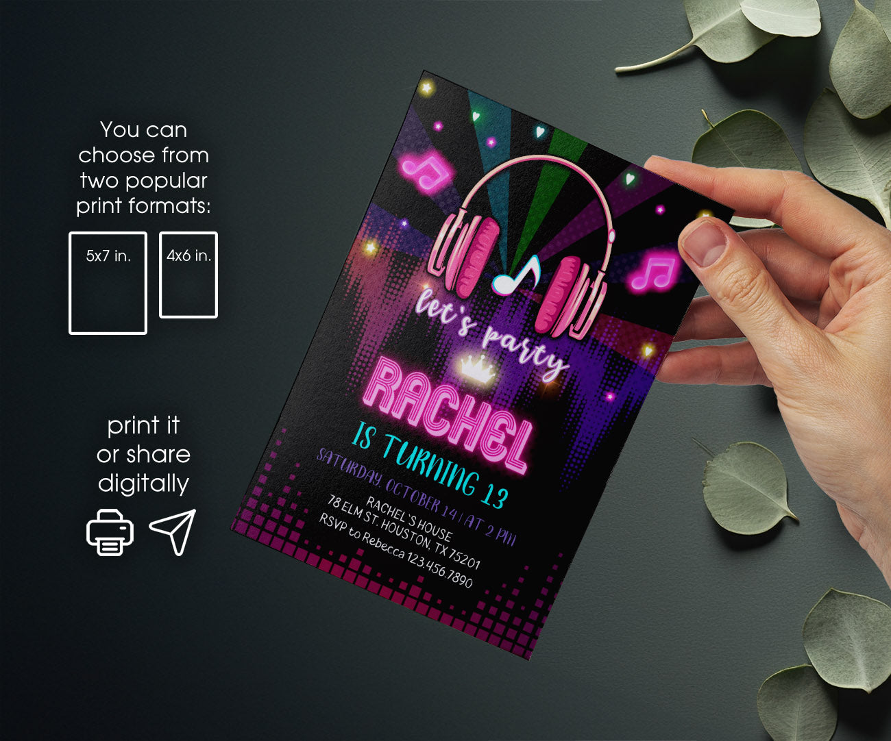 Tik Tok Party customizable invitation template | Share or Print | LU914