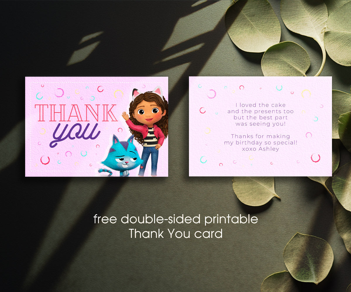 Gabby's Dollhouse Kitten customizable invitation template | Share or Print | girl | EE880