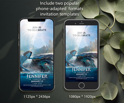 Avatar The Way of Water customizable invitation template | Share or Print | UI019
