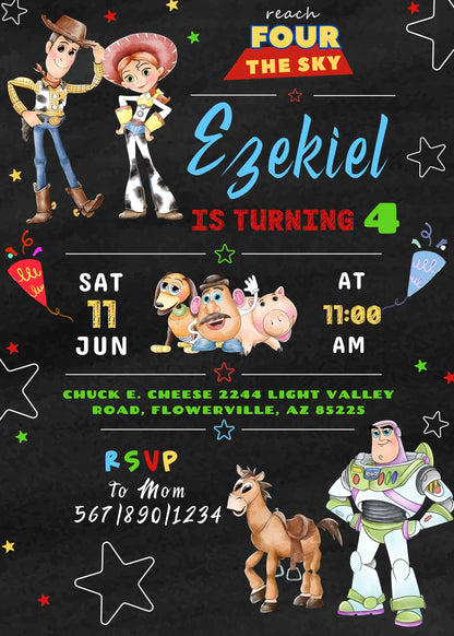Toy Story Woody customizable invitation template | Share or Print | QG770