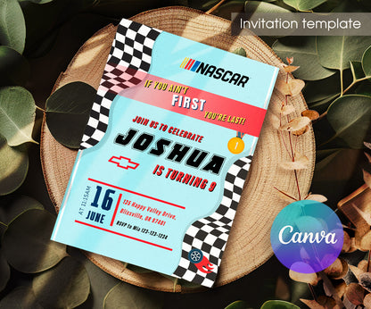 Nascar Racing Ricky Bobby customizable invitation template | Share or Print | boy | AB139