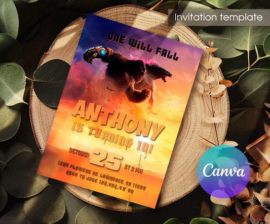 Godzilla X King Kong customizable invitation template | Share or Print | ZI971