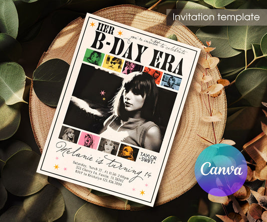 Taylor Swift Eras Tour customizable invitation template | Share or Print | girl | VU111