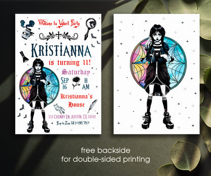 Wednesday Addams customizable invitation template | Share or Print | girl | QP638