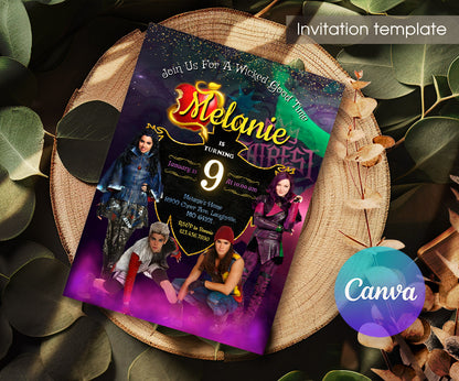 Descendants Disney customizable invitation template | Share or Print | EP907