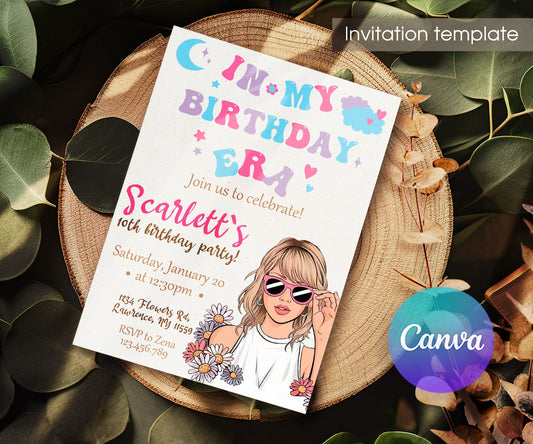 Taylor Swift Eras Tour customizable invitation template | Share or Print | girl | QP297