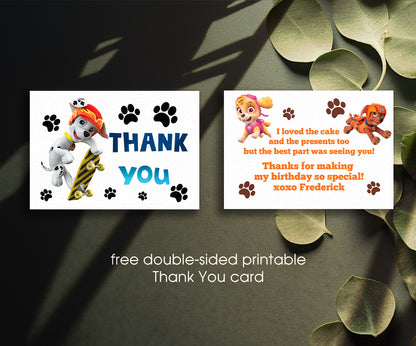 PAW Patrol customizable invitation template | Share or Print | OD305