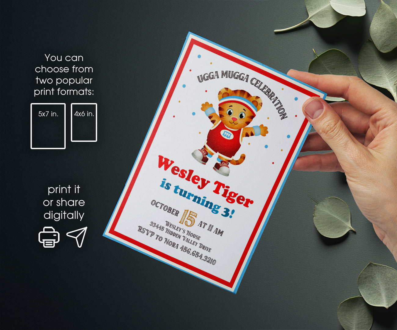 Daniel Tiger's Neighborhood customizable invitation template | Share or Print | RK722