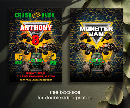 Monster Jam  Monster Truck customizable invitation template | Share or Print | boy | JY199